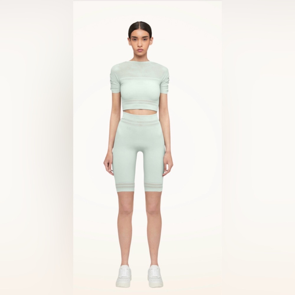 Wolford NWT Net Line Biker - Aqua size XS & Small - Picture 3 of 6